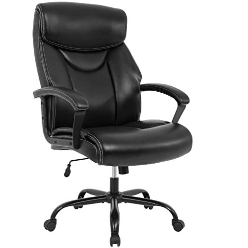 Big and Tall Office Chair 500lbs Wide Seat Ergonomic Desk Chair with Lumbar Support Arms High Back PU Leather Executive…