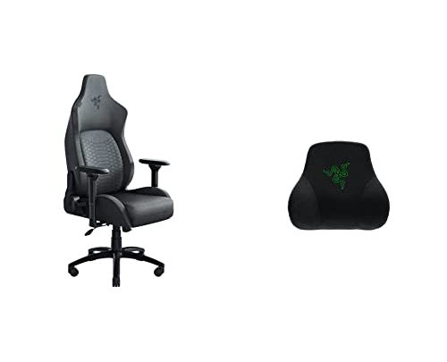 Razer Iskur PC Gaming Chair, Standard, Dark Gray Fabric & Head Cushion, Black