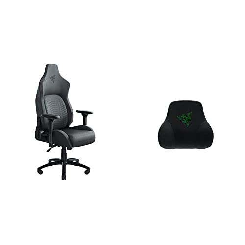 Razer Iskur PC Gaming Chair, Standard, Dark Gray Fabric & Head Cushion, Black