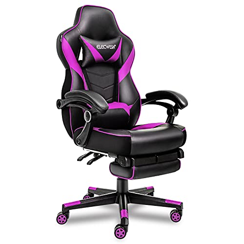 Gaming Chair for Adults Ergonomic Racing Style High Back Computer Chair with Footrest Headrest and Lumbar Support PU Leather 90-150…