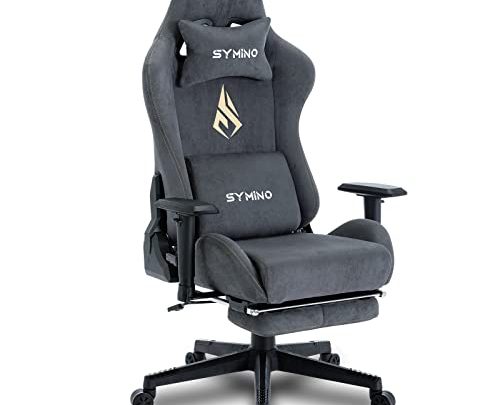 symino Gaming Chair Breathable Alcantara Office Chair Ergonomic PC Chair Racing Style Computer Chair with Adjustable Armrest, Adjustable Swivel Task…