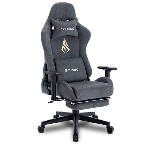 symino Gaming Chair Breathable Alcantara Office Chair Ergonomic PC Chair Racing Style Computer Chair with Adjustable Armrest, Adjustable Swivel Task…