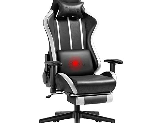 Atbang Gaming Chair Ergonomic Massage PC Office Chair with footrest Racing Computer Chair Reclining Game Chair for Adults Adjustable 2D…