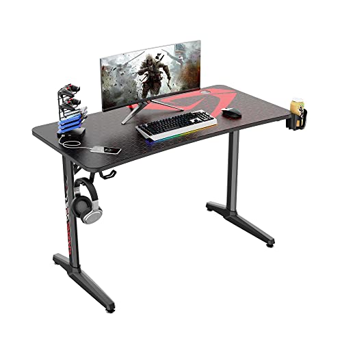DESIGNA Computer Desk Racing Style, 47 inch Gaming Desk, Writing Home Office Desk with Free Mouse Pad, USB Handle Rack,…