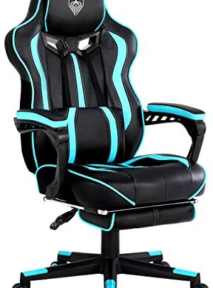 Gaming Chair with Footrest, High Back Gamer Chair with Massage, Reclining Computer Chair, Big and Tall Gaming Desk Chair, Ergonomic…