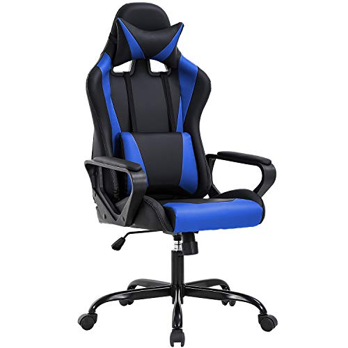 High-Back Gaming Chair PC Office Chair Computer Racing Chair PU Desk Task Chair Ergonomic Executive Swivel Rolling Chair with Lumbar…