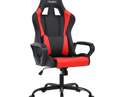 Gaming Chair High Back Office Chair Racing Computer Chair Task PU Desk Chair Ergonomic Swivel Rolling Chair with Lumbar Support…