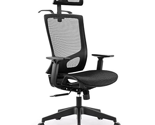 Ergonomic Home Office Chair, High Back Breathable Mesh Desk Chair – Adjustable Headrest, Rolling Swivel Computer Task Chair Home Office…
