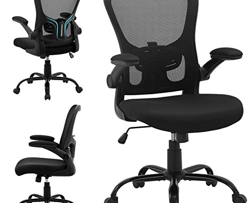 Office Chair Ergonomic Desk Chair – Mesh Back Adjustable Height Computer Chair with Lumbar Support and Flip-up Armrests, Swivel Executive…