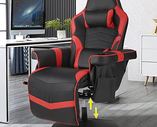 LVUYOYO Massage Gaming Chair Reclining Video Game Chair Ergonomic Office Chair Height Adjustable Gamer Chair with Headrest and Lumbar Support…
