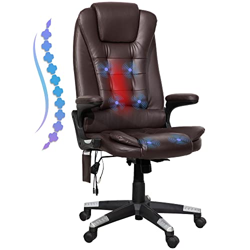 Office Chairs, Executive Office Chair, Massage Office Chair with Lumbar Heating and 6-Point Vibration,100%PU Leather Cover with Angle Lock Function…