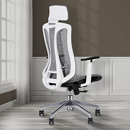 Logicfox Ergonomic Office Chair,Mesh Office Chair with Adjustable 3D armrests,Breathable Mesh Design High Back Desk Chair with Adjustable Lumbar Support,…