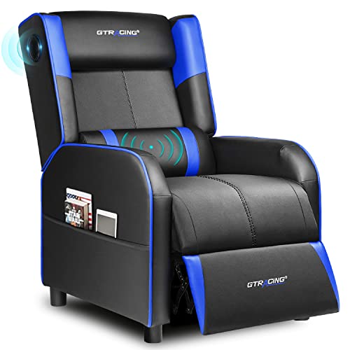 GTRACING Gaming Recliner Chair with Bluetooth Speakers Racing Style Single Gaming Sofa Modern Living Room Recliners Ergonomic Comfortable Massage Home…