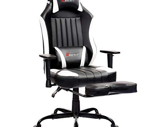 KBEST Massage Gaming Chair – High Back Racing PC Computer Desk Office Chair Swivel Ergonomic Executive Leather Chair with Adjustable…