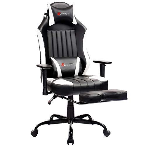 KBEST Massage Gaming Chair – High Back Racing PC Computer Desk Office Chair Swivel Ergonomic Executive Leather Chair with Adjustable…