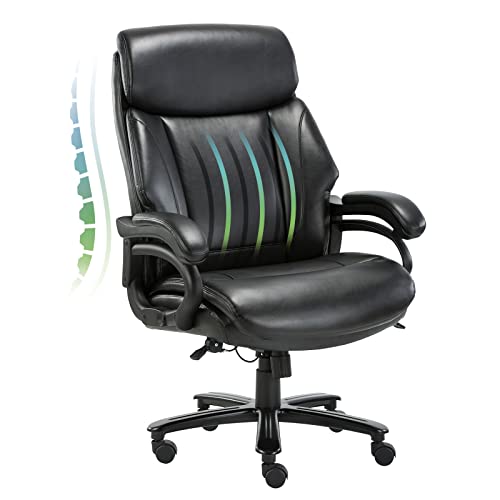 Big and Tall Office Chair 400lbs-Heavy Duty Executive Desk Chair with Extra Wide Seat, High Back Ergonomic Leather Computer Chair…
