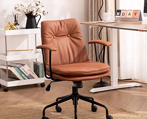 Office Chair Ergonomic Desk Chair Computer Chair PU Leather Home Office Chair with Lumbar Support Armrest Executive Rolling Swivel Adjustable…