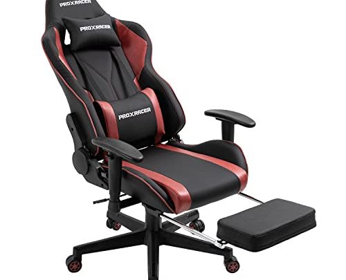 Walmokid Gaming Chair, Office Chair with Footrest and Lumbar Support, Height Adjustable Computer Gaming Chair with 360°-Swivel Seat and Headrest…