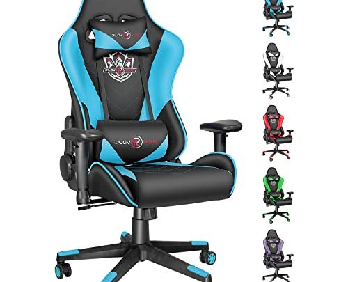 Dvenger Video Game Chairs, Ergonomic Office Chairs, Leather Reclining High Back Computer Office Chair Swivel with Lumbar Support Headrest Comfortable…