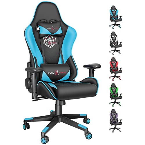 Dvenger Video Game Chairs, Ergonomic Office Chairs, Leather Reclining High Back Computer Office Chair Swivel with Lumbar Support Headrest Comfortable…