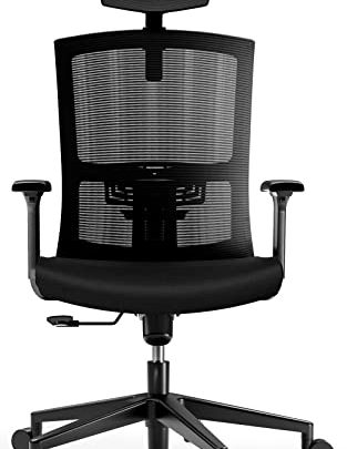NOBLEWELL Office Chair Ergonomic Office Chair Lumbar Support, Mesh Computer Chair Back Support, Ergonomic Mesh Chair with Rocking Function