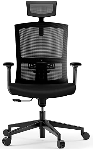 NOBLEWELL Office Chair Ergonomic Office Chair Lumbar Support, Mesh Computer Chair Back Support, Ergonomic Mesh Chair with Rocking Function