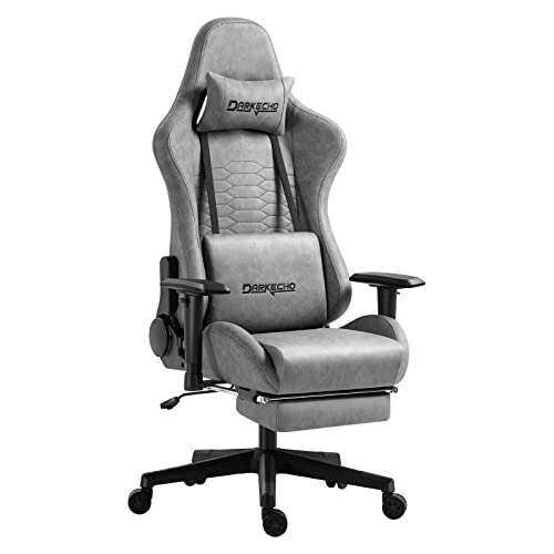 Darkecho Gaming Chair Office Chair with Footrest Massage Vintage Style Retro Leather Ergonomic Computer Chair Racing Desk Chair Reclining Adjustable…