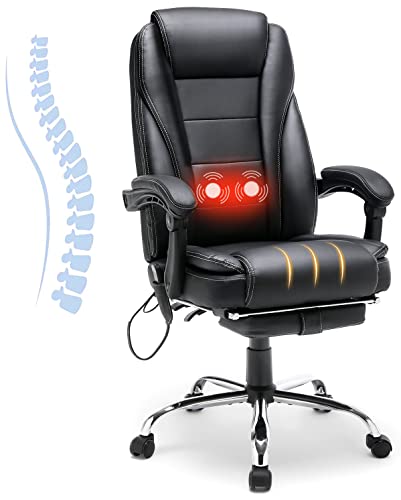 HOMREST Executive Office Chair, Ergonomic High Back Cushion Lumbar Back Support, Computer Desk Chair, Reclining Office Chair with Foot Rest,…