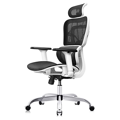 Office Chair, FelixKing Ergonomic Desk Chair with 3D Adjustable Headrest and Armrests Lumbar Support and Silver Wheels Reclining High Back…