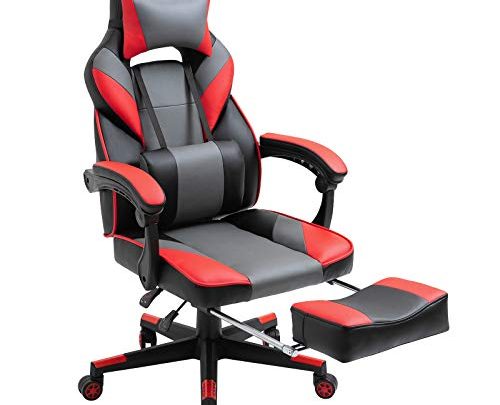 Gaming Chair MORCOE High Back Ergonomic Reclining Office Computer & Video Game PU Leather Chair with Footrest and Electric Massage…