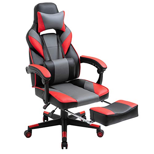 Gaming Chair MORCOE High Back Ergonomic Reclining Office Computer & Video Game PU Leather Chair with Footrest and Electric Massage…