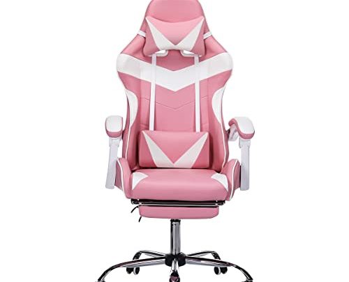 VANSPACE Gaming Chair with Footrest Computer Office Chair with Adjustale Lumbar Support and Headrest Video Game Chair with Linckage Armrest…