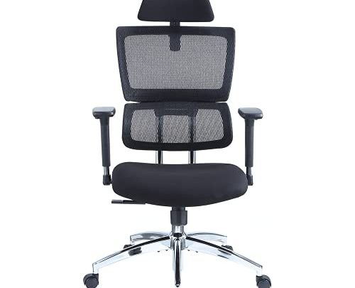 Ticova Ergonomic Office Chair – High Back Desk Chair with Elastic Lumbar Support & 3D Metal Armrest – 130°Reclining &…