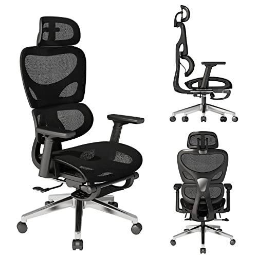 Ergonomic Office Chair with Foot Rest, Home Desk Chair, Comfy Breathable Mesh Chair, High Back Thick Cushion Computer Chair with…