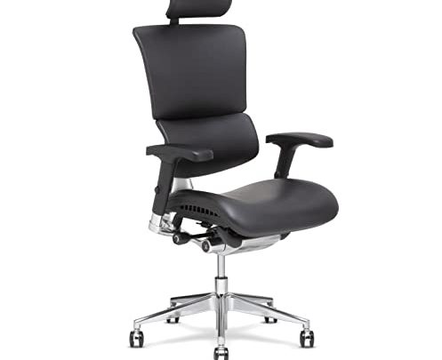 X-Chair X4 High End Executive Chair, Black Leather with Headrest – Ergonomic Office Seat/Dynamic Variable Lumbar Support/Floating Recline/Stunning Aesthetic/Adjustable/Perfect for…