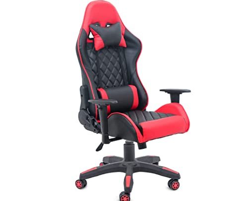 Comfty Red & Black Diamond Quilted Leather Chairs, Multicolor