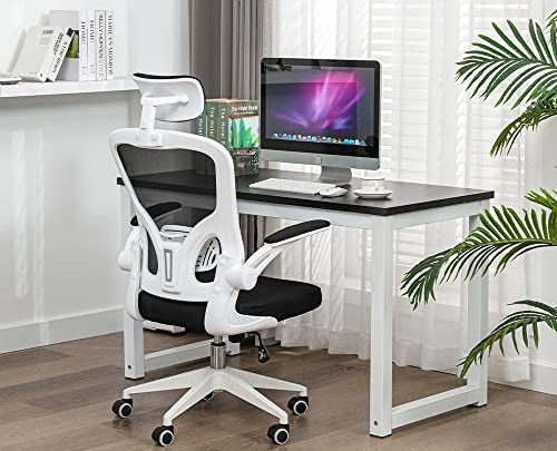 ALEAVIC Ergonomic Office Chair, White Office Chair, High Back Office Chair, Breathable Mesh Chair with Adjustable Lumbar Support, Headrest and…