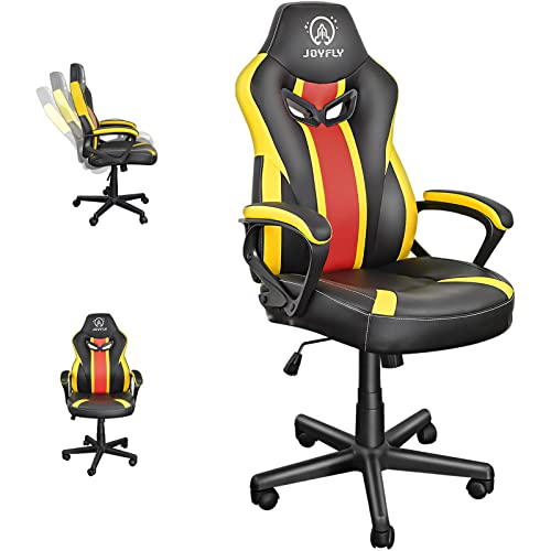 Game Chair JOYFLY Silla Gamer Gaming Chairs Ergonomic Racing Style Game Chair PC Chair with Lumbar Support（Black-Yellow）
