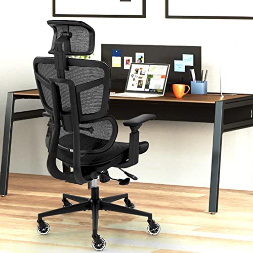 Ergonomic Office Chairs, Mesh Desk Chair with 3D Headrest, 5-Year Warranty Executive Chair with 8D Armrest, High Back Computer Chair,…