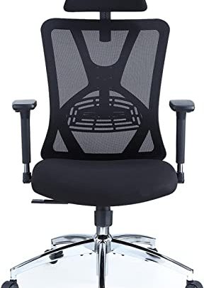 Ergonomic Office Chair – High Back Desk Chair with Adjustable Lumbar Support, Headrest & 3D Metal Armrest – 130° Rocking…