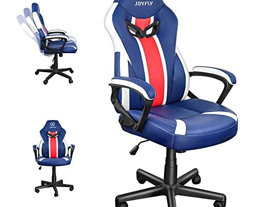 Gamer Chair, JOYFLY Gaming Chair for Adults Kids, Racing Style Game Chair with Lumbar Support Ergonomic PC Gaming Chair (Blue-Red)