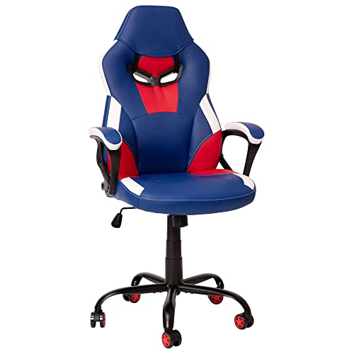 Flash Furniture Ergonomic PC Office Computer Chair – Adjustable Red & Blue Designer Gaming Chair – 360° Swivel – Red…