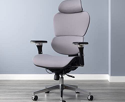 OFM Ergo Office Chair Optional Headrest, Lumbar Support, Fabric Upholstered, Gray