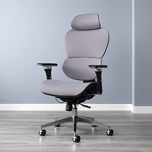 OFM Ergo Office Chair Optional Headrest, Lumbar Support, Fabric Upholstered, Gray