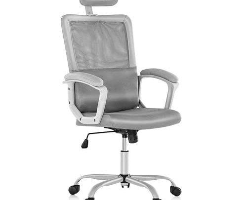 Ergonomic High Back Office Chair – Breathable Mesh Office Chair with Adjustable Headrest and Lumbar Support, Executive Chair with Padded…