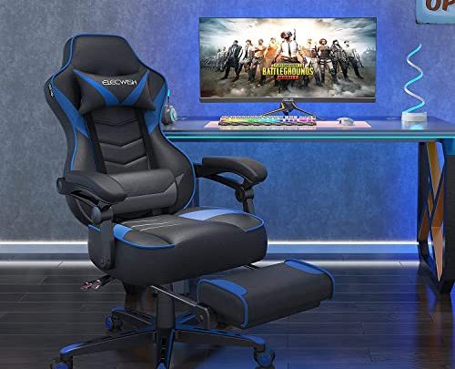 Computer Gaming Chair Executive Ergonomic Racing Office Chair with Padding Armrests PU Leather Massage Design Gaming Desk Chair Swivel Adjustable…
