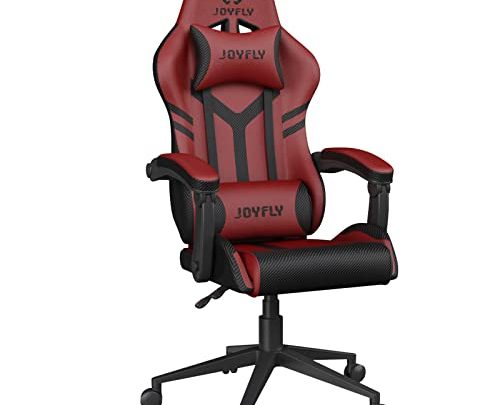 Gamer Chair, JOYFLY Gaming Chairs Silla Gamer Gamer Chair for Teens Ergonomic with High Back, Headrest, and Lumbar Support(Red)