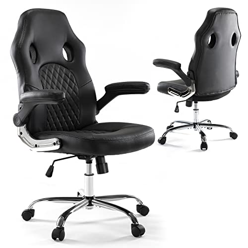 Gaming Chair, Home Office Computer Chair PU Leather Ergonomic Racing Desk Chair Adjustable Height Mid Back Executive Task Chair with…