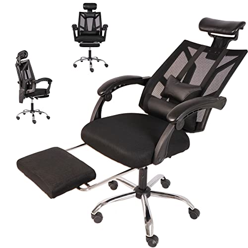 Kilosit Home Computer Office Chair with Footrest,Ergonomic Breathable Mesh Chair Recliner Gaming Chair with Lumbar Support and Headrest,Executive Swivel Comfortable…