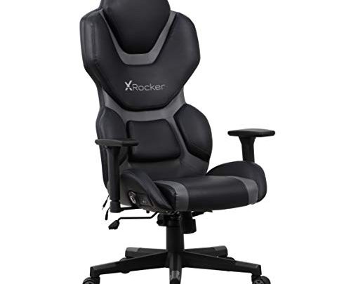 X Rocker Zeta PC Office Gaming Chair, 27.36″ x 27.56″ x 48.43″, Black/Gray